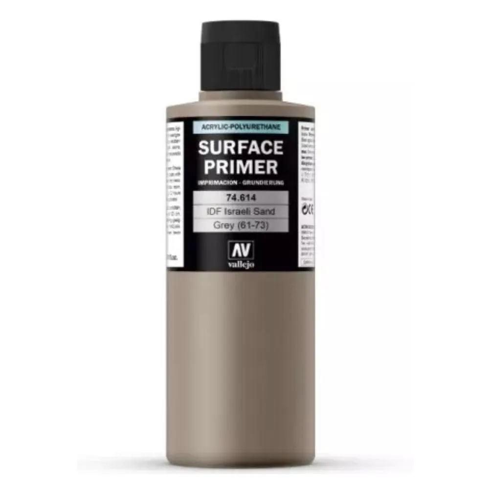 Vallejo Polyurethane Primer, 200 ml, IDF Israeli Sand Grey - immagine 2