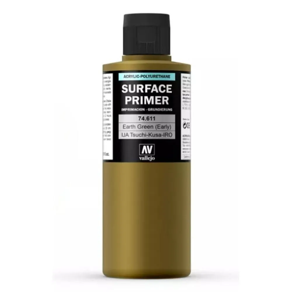 Vallejo Polyurethane Primer, 200 ml, Verde Terra (IJA Tsuchi Kusa) - immagine 2