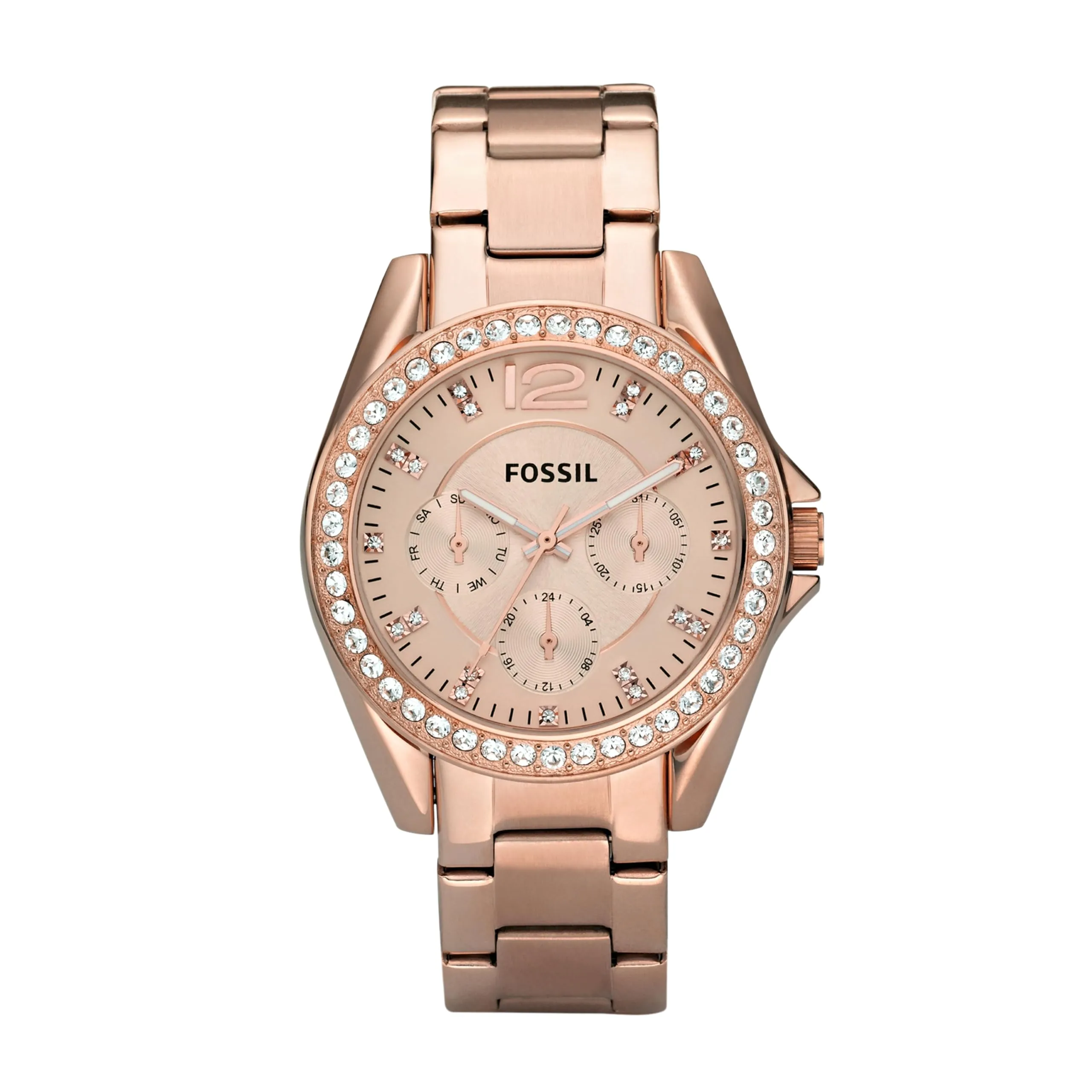 Fossil Riley Ladies Multifunction Quartz Watch, 38mm Rose Gold Stainless Steel, ES2811 - immagine 1