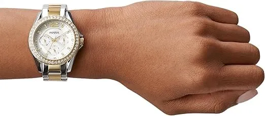 Fossil Riley Orologio da Donna Multifunzione Argento/Oro 38mm ES3204 - immagine 4