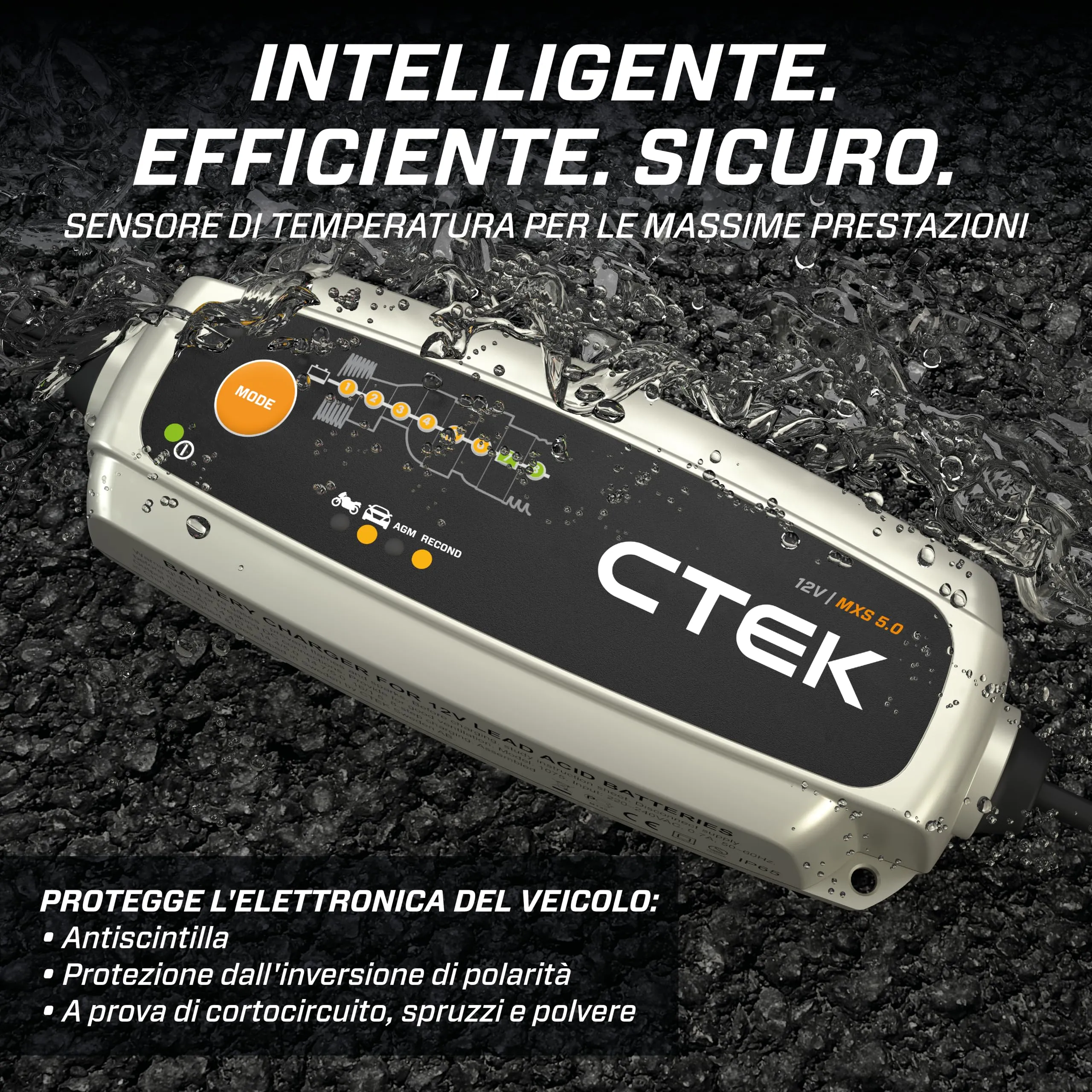CTEK MXS 5.0 Caricabatterie 12V 5A per Auto e Moto - immagine 3