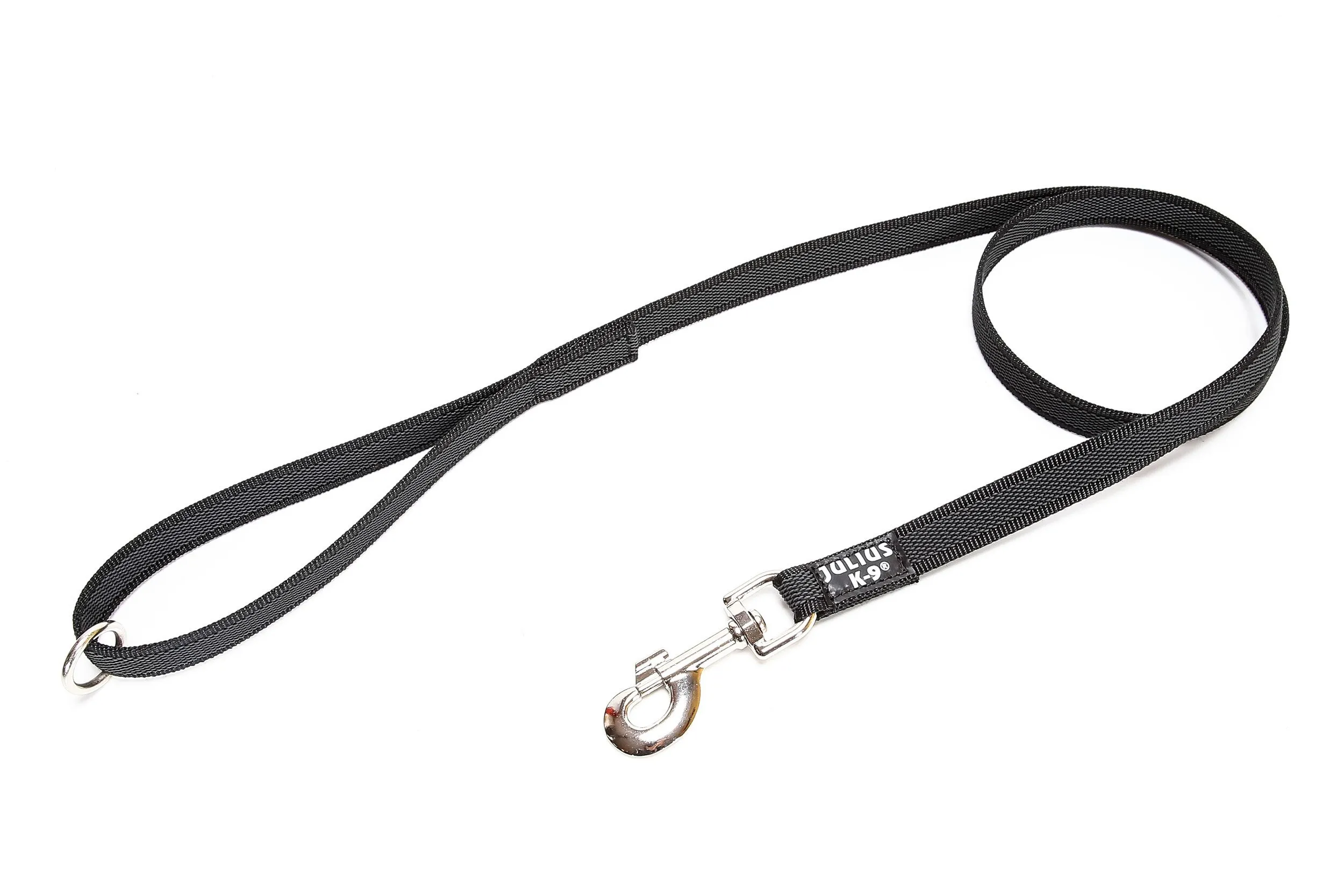 Julius-K9 Super Presa Guinzaglio con Manico e Anello O, 20 mm x 1.2 m, Nero - immagine 1