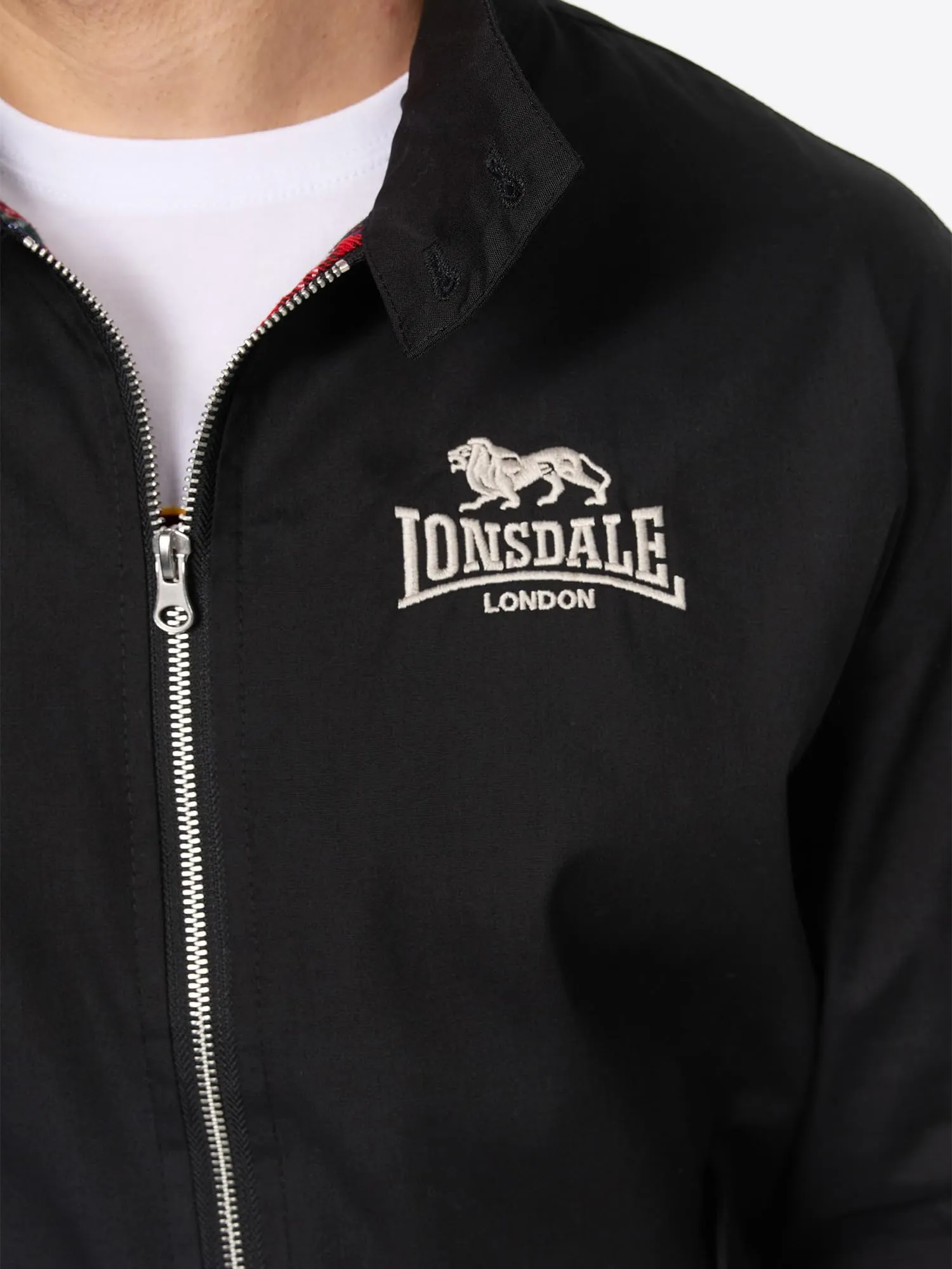 Lonsdale London Harrington Giacca da uomo, Nero, S - immagine 7