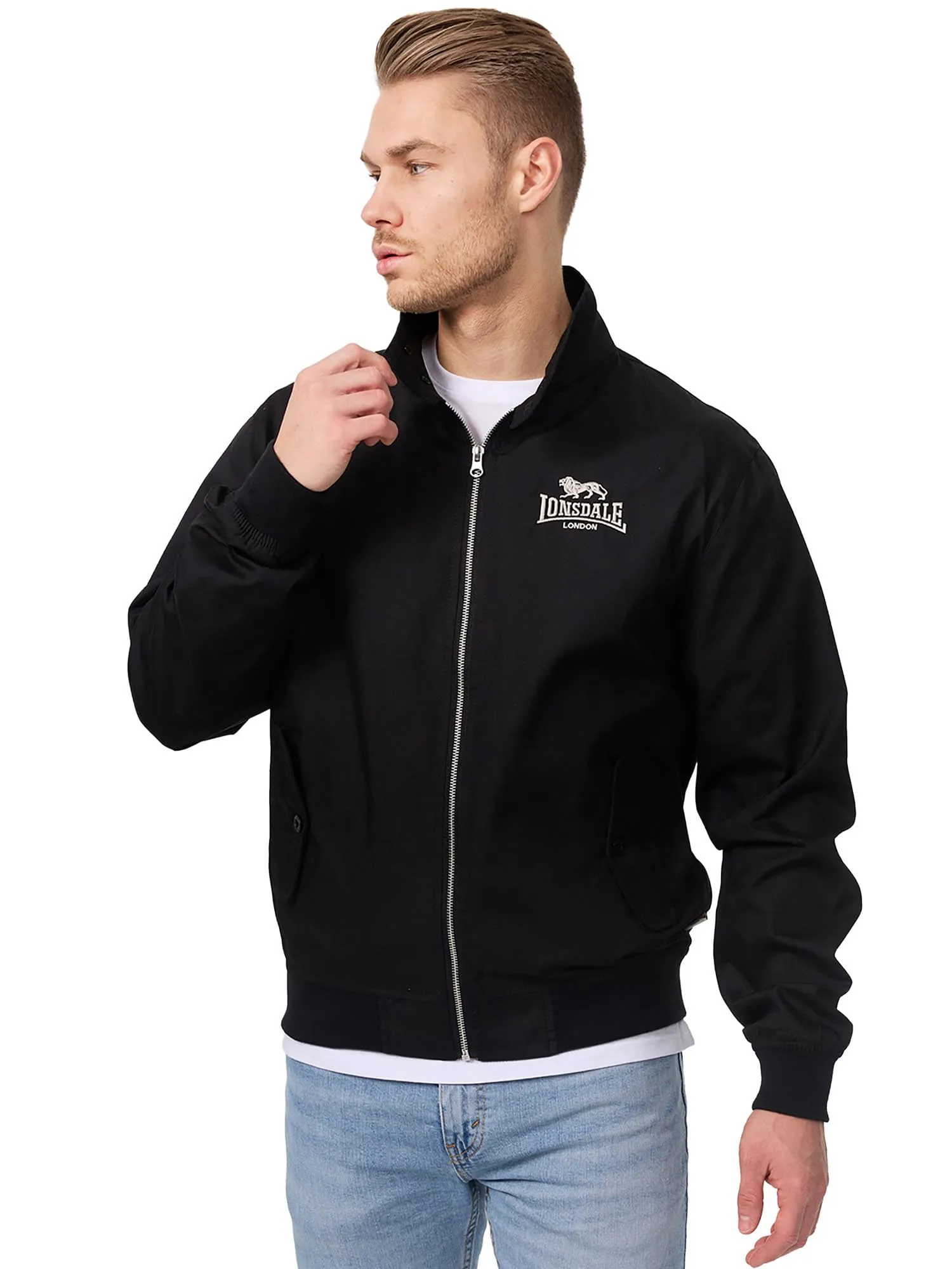 Lonsdale London Harrington Giacca da uomo, Nero, XL - immagine 1