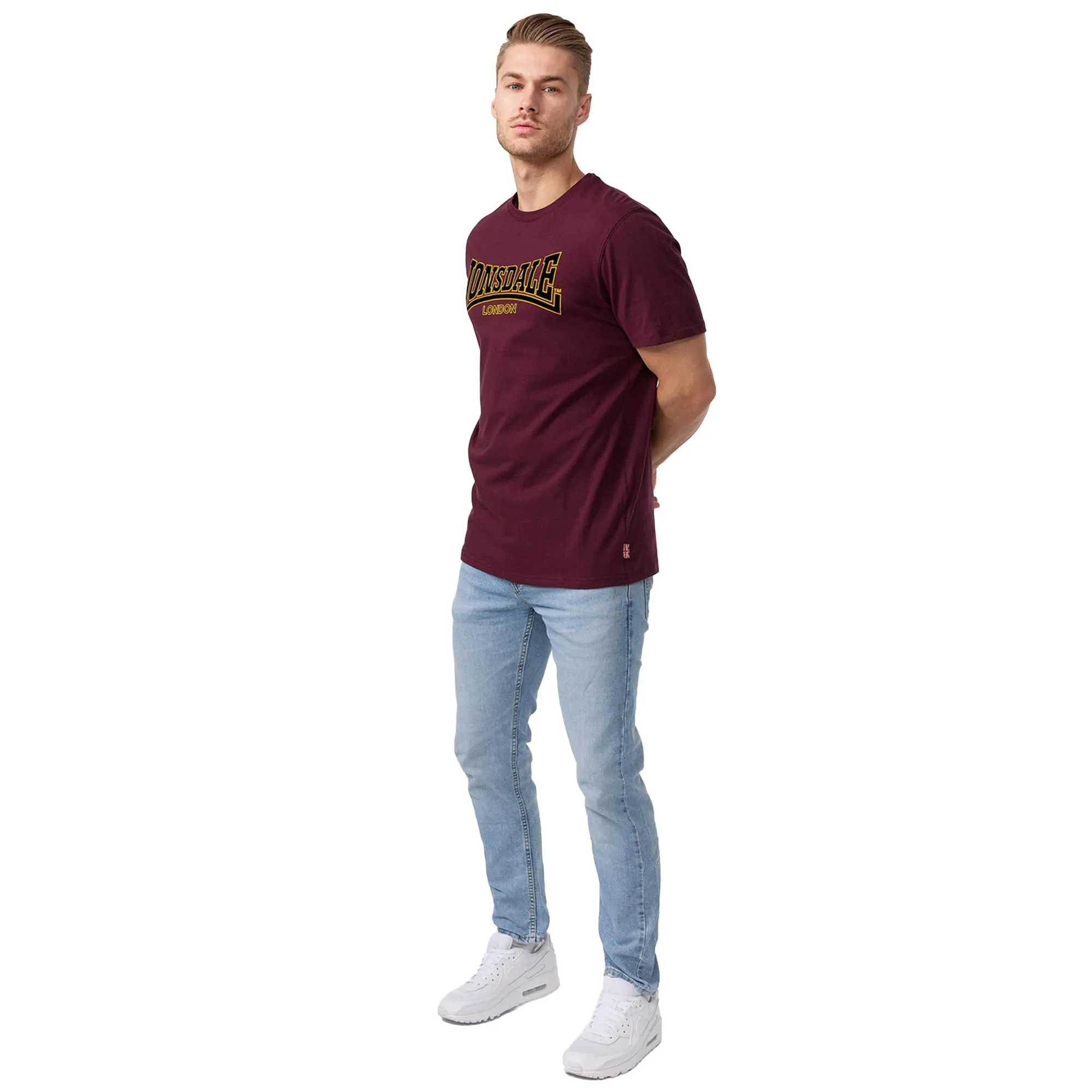 Lonsdale Classic Slim Fit Long Sleeve T-Shirt, Rosso (Ochsenblut), Large - immagine 2