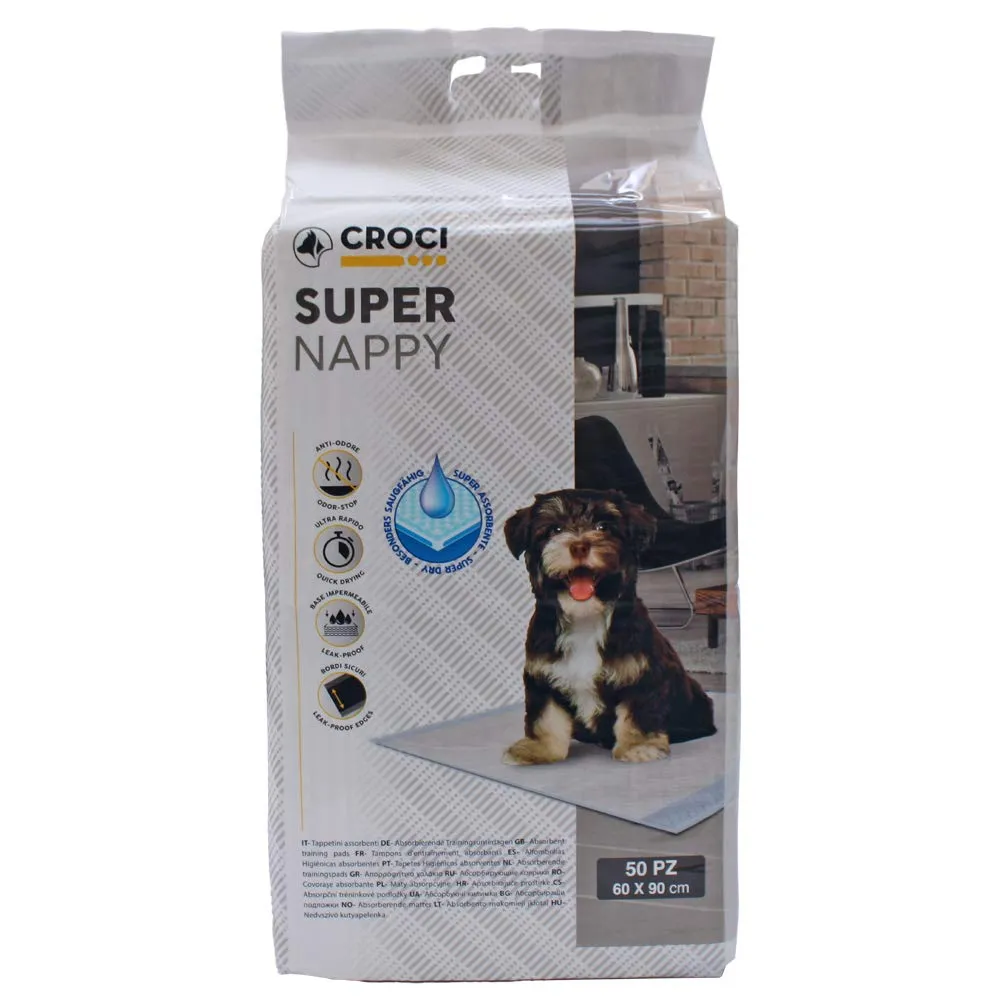 Croci Super Nappy Tappetini Igienici per Cani 60x90 cm 50 pz - immagine 1