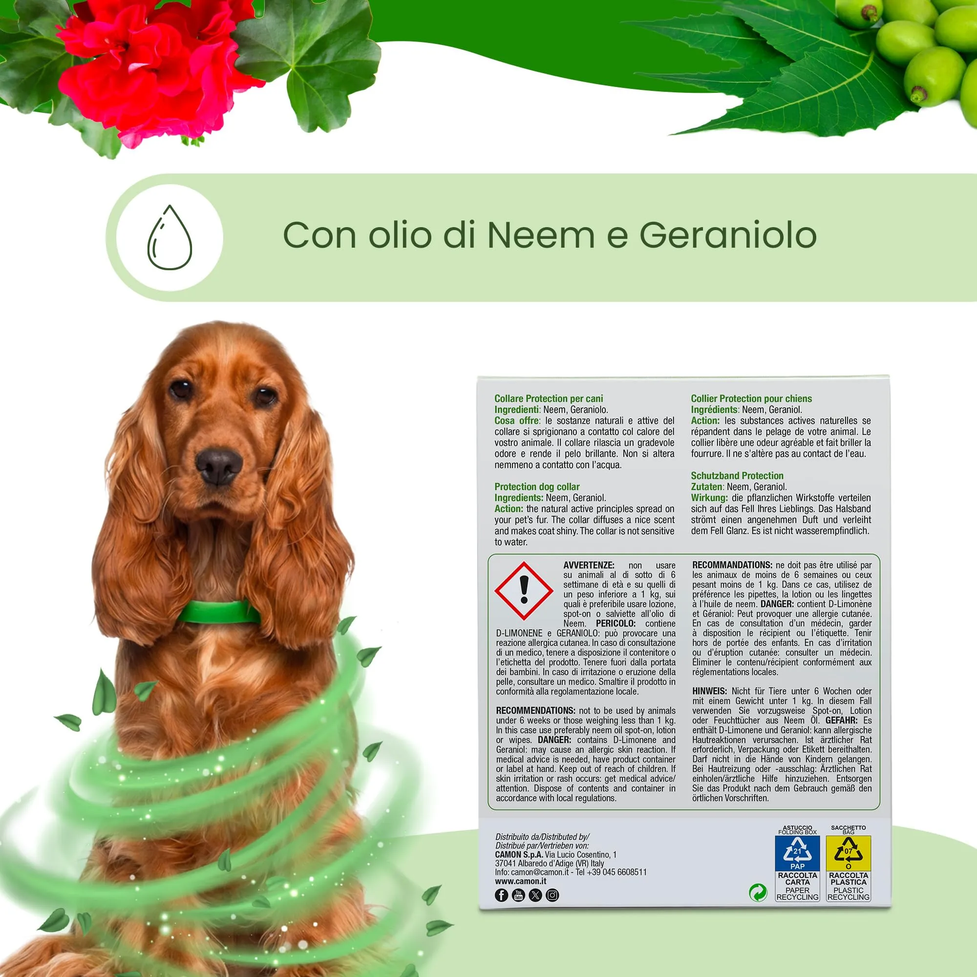 Camon Collare Barriera per Cane Olio di Neem, 60cm - immagine 2