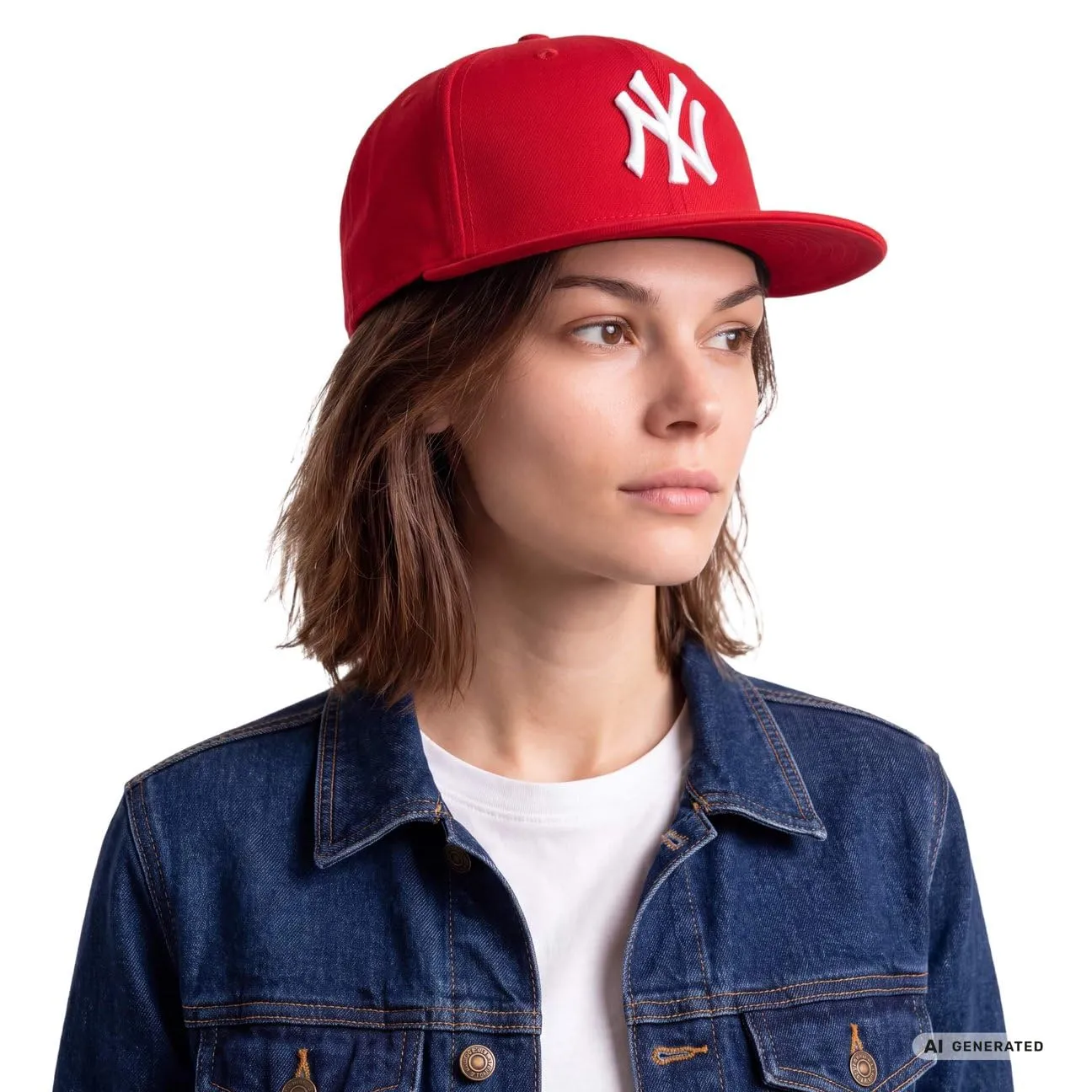 New Era MLB League Basic 59Fifty Los Angeles Dodgers Snapback Cap, Scarlet White, 63.5 cm - immagine 2