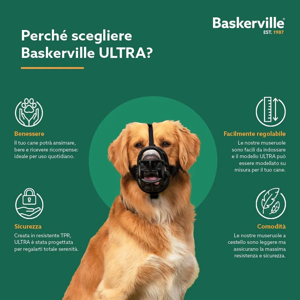 Baskerville Ultra Museruola per cani, Taglia 1, Nero - immagine 7