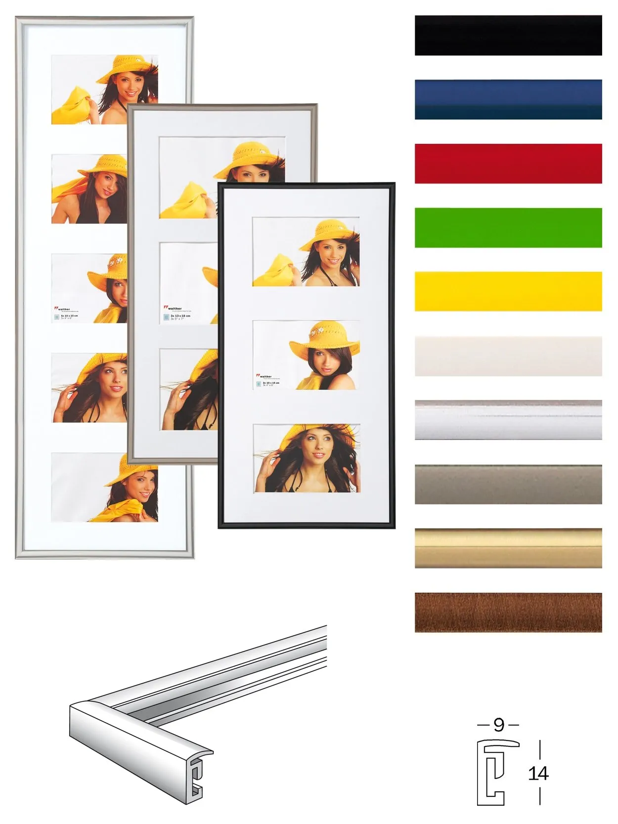 Walther Design New Lifestyle Cornice Argento KV338S 13x18 cm 3 Foto con Passe-partout - immagine 4