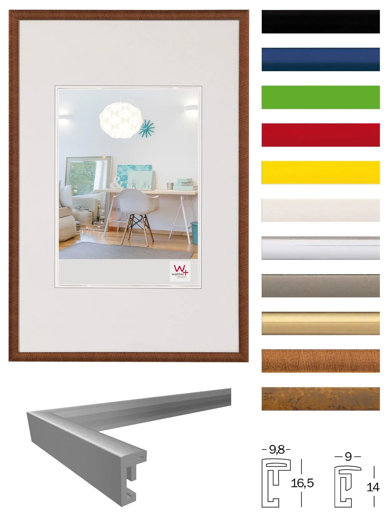 walther design Cornice Blu 60 x 80 cm KV080L - immagine 2