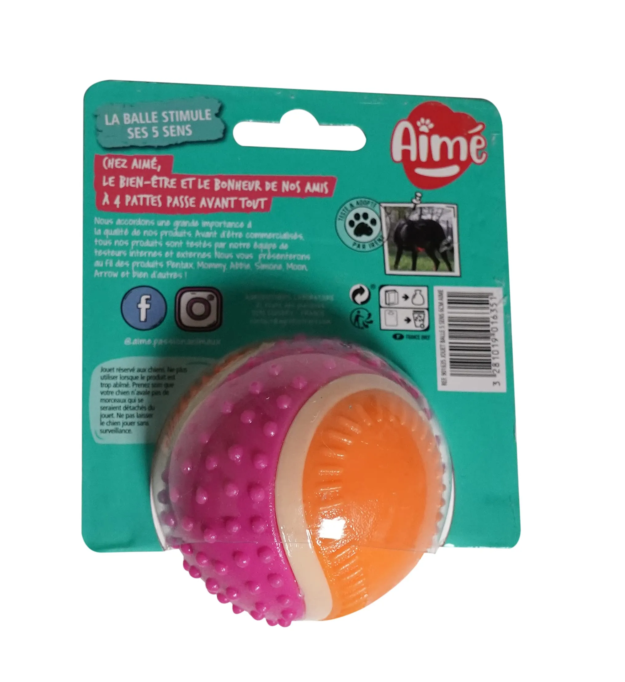 Aimé Palla per cane 5 in 1 al sapore di manzo, 6 cm - immagine 2