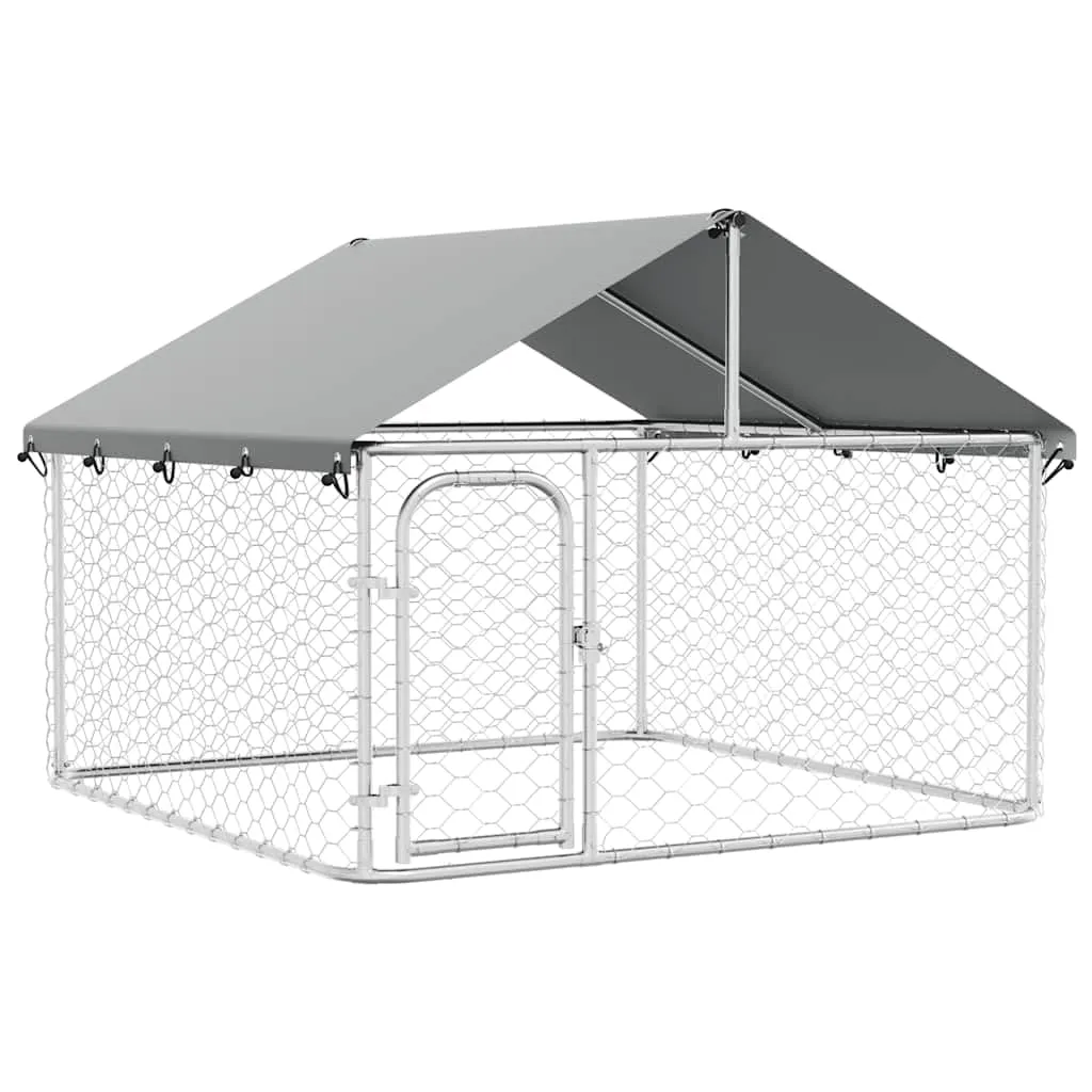 vidaXL Gabbia per Cani da Esterno con Tetto 200x200x150 cm - immagine 1