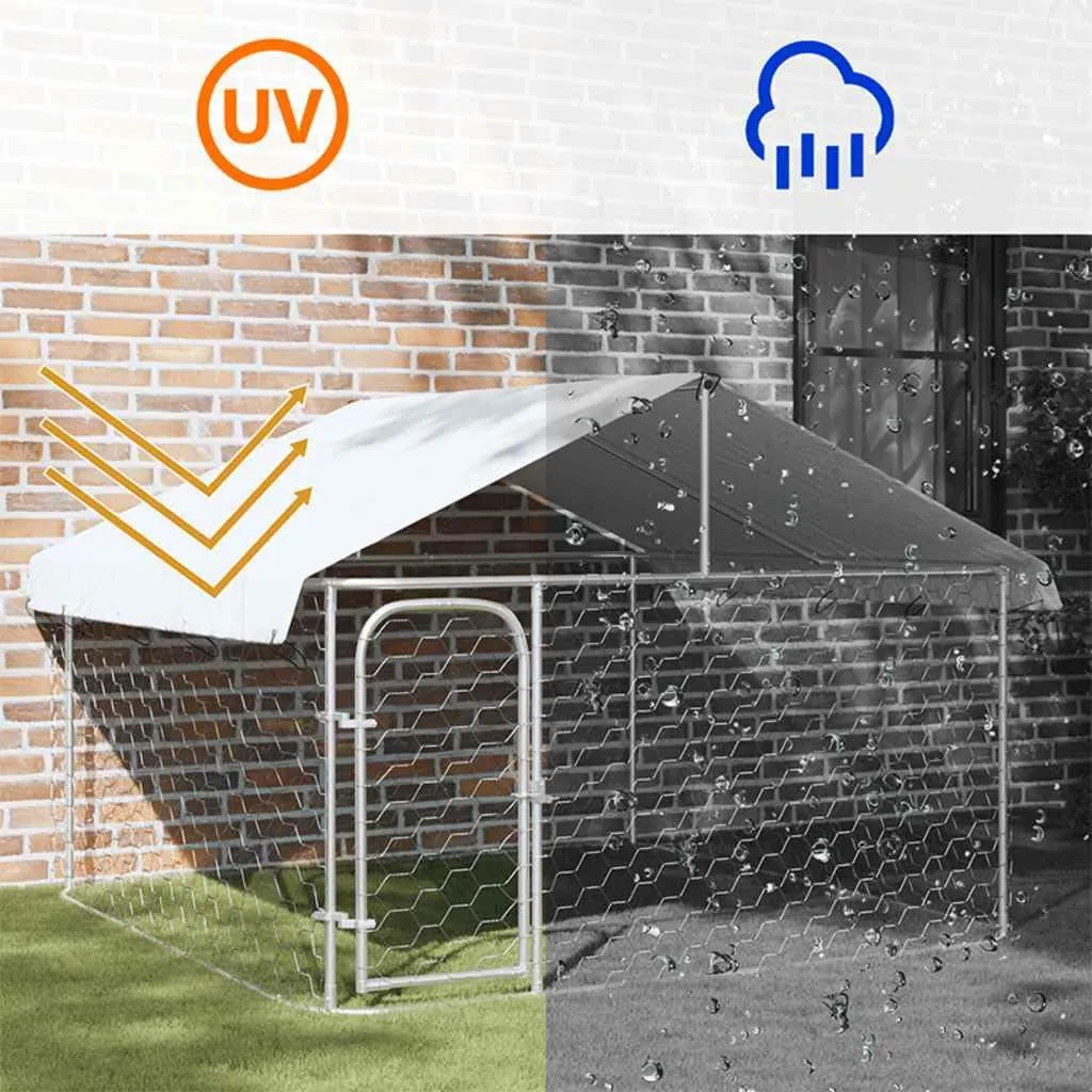 vidaXL Gabbia per Cani da Esterno con Tetto 200x200x150 cm - immagine 5