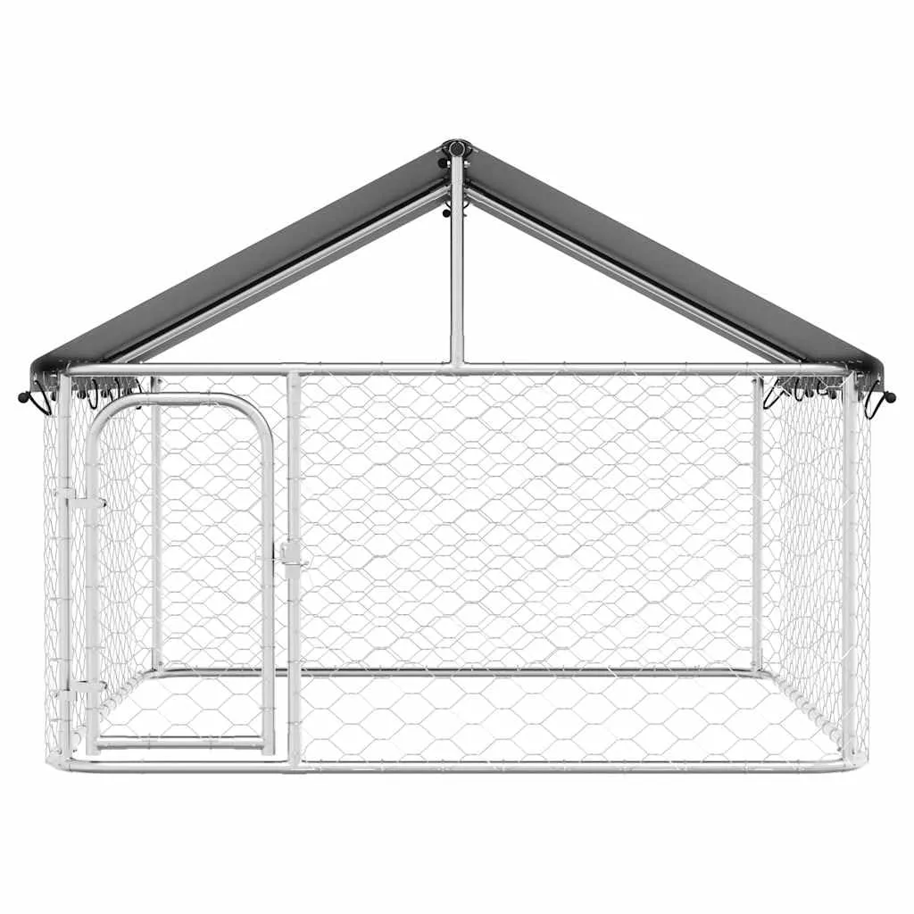 vidaXL Gabbia per Cani da Esterno con Tetto 200x200x150 cm - immagine 8