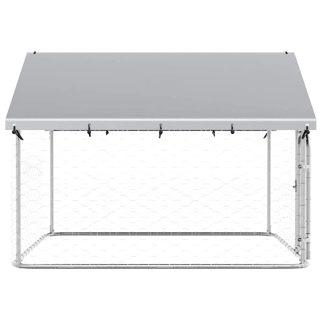 vidaXL Gabbia per Cani da Esterno con Tetto 200x200x150 cm - immagine 9