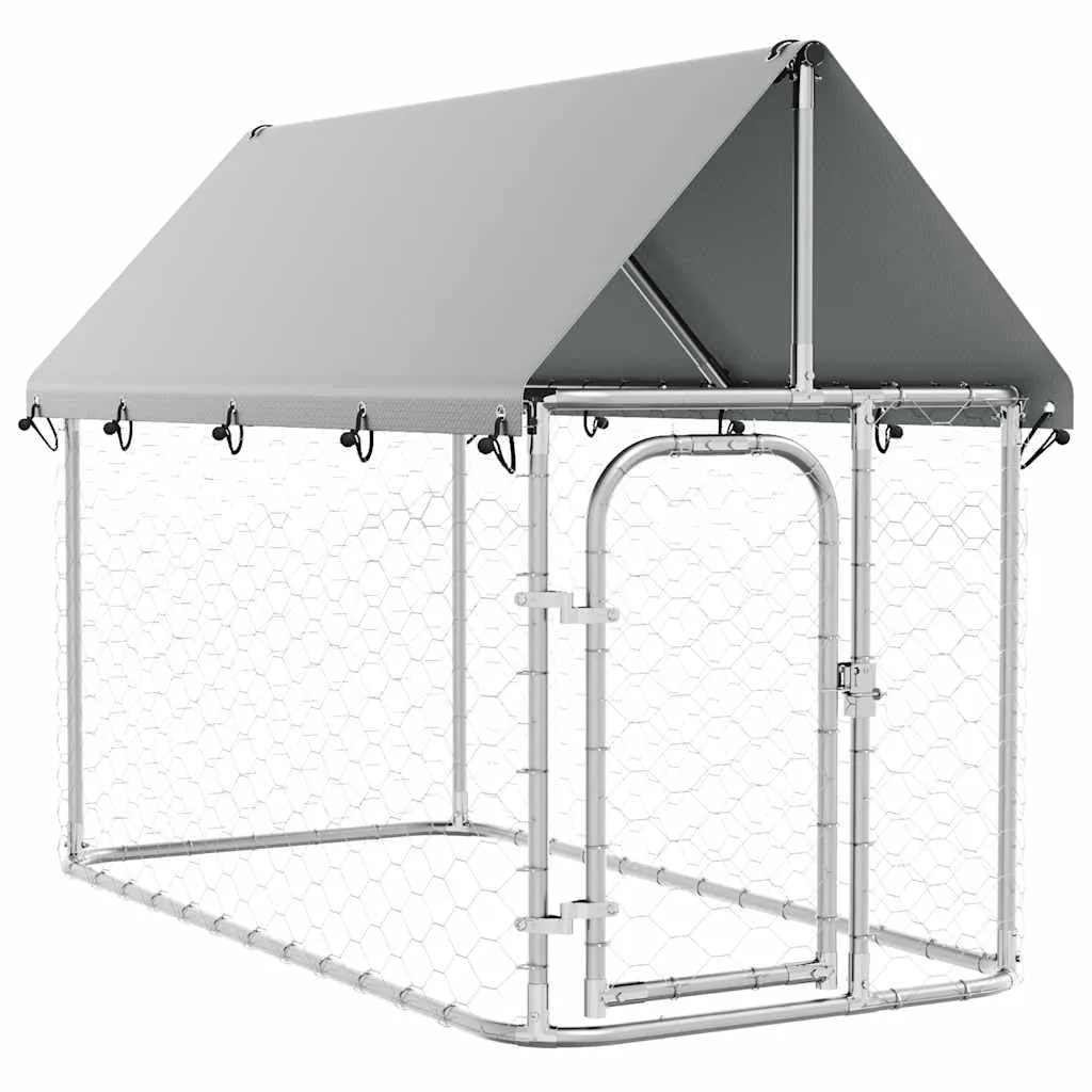 vidaXL Gabbia per Cani da Esterno con Tetto 200x100x150 cm - immagine 1