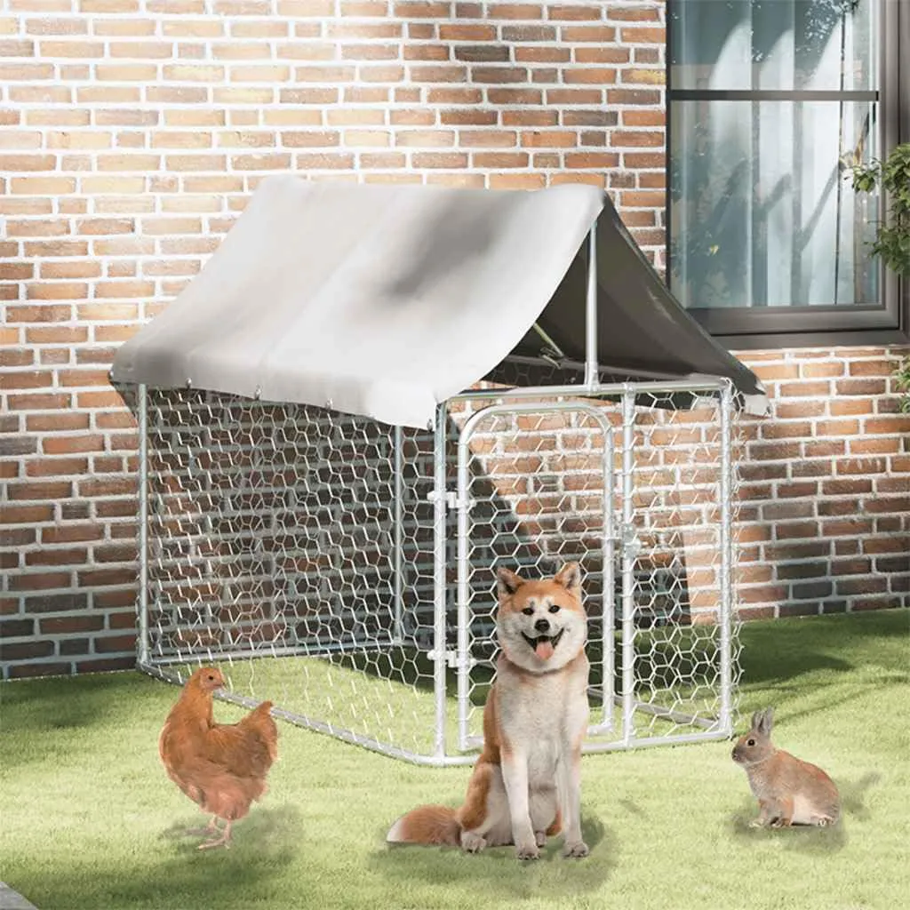 vidaXL Gabbia per Cani da Esterno con Tetto 200x100x150 cm - immagine 2