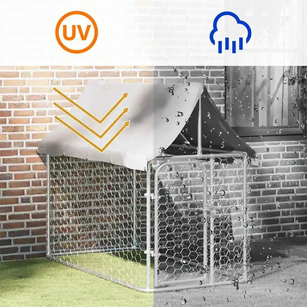 vidaXL Gabbia per Cani da Esterno con Tetto 200x100x150 cm - immagine 5