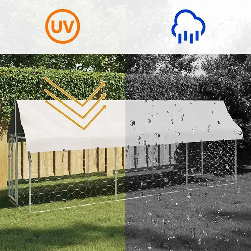 vidaXL Gabbia per Cani da Esterno con Tetto 400x100x150 cm - immagine 5