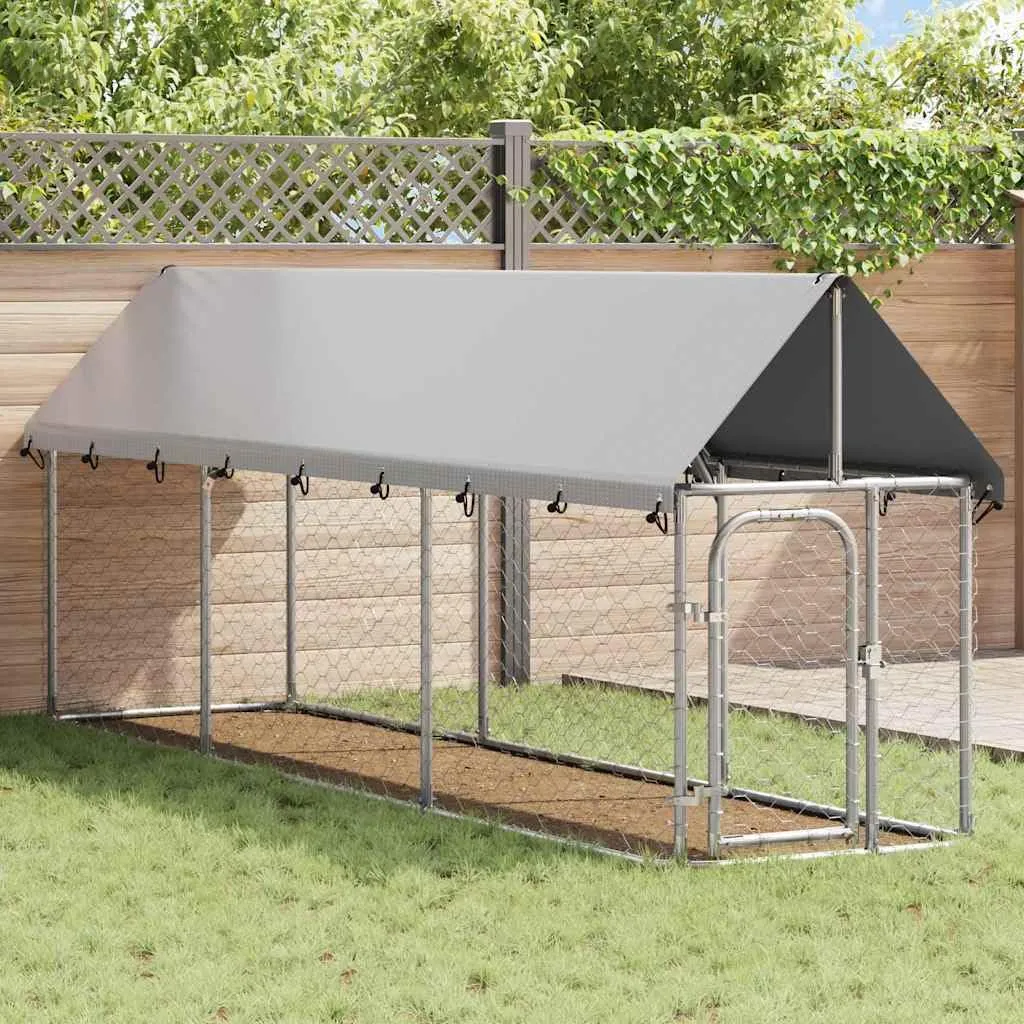 vidaXL Gabbia per Cani da Esterno con Tetto 400x100x150 cm - immagine 8