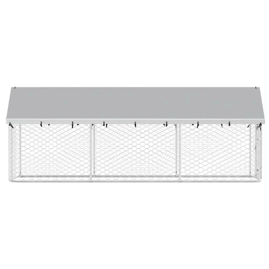 vidaXL Gabbia per Cani da Esterno con Tetto 400x100x150 cm - immagine 9