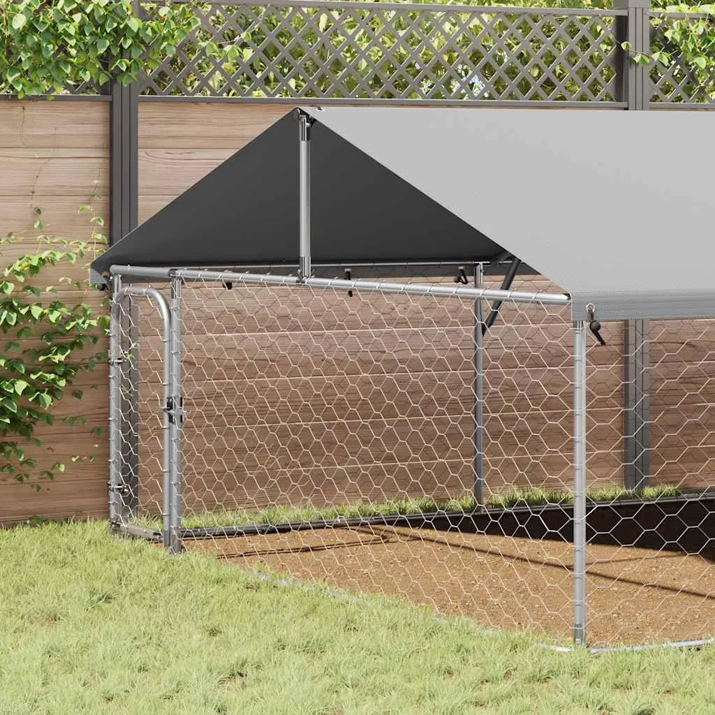 vidaXL Gabbia per Cani da Esterno con Tetto 600x300x150 cm - immagine 8