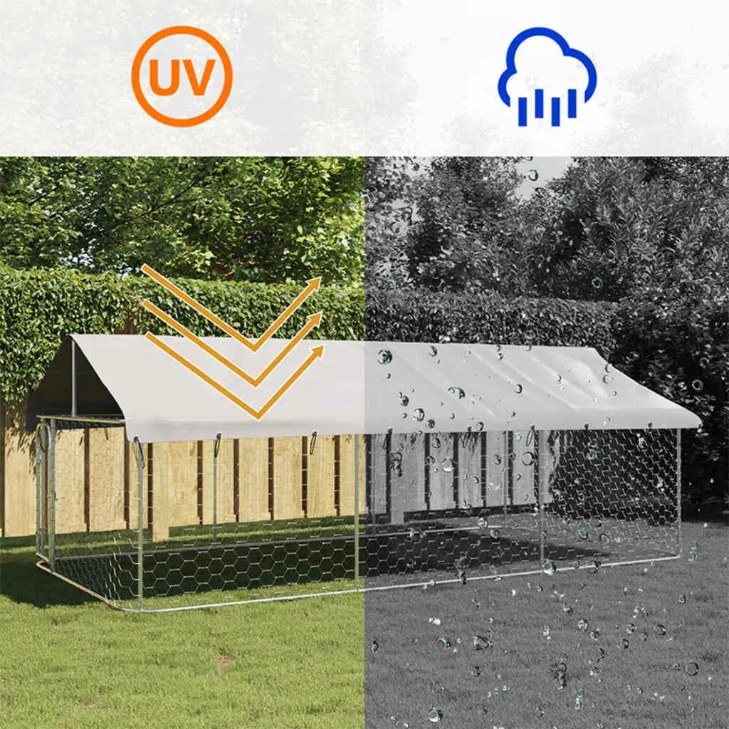 vidaXL Gabbia per Cani da Esterno con Tetto 400x200x150 cm - immagine 5