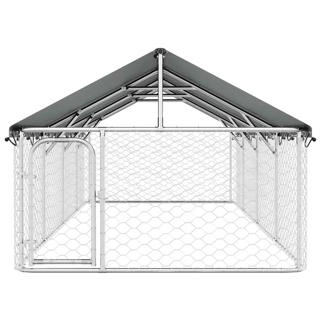 vidaXL Gabbia per Cani da Esterno con Tetto 400x200x150 cm - immagine 8