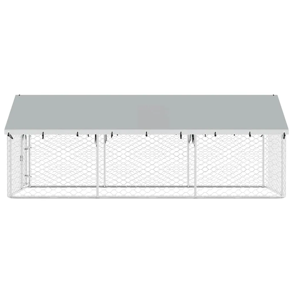 vidaXL Gabbia per Cani da Esterno con Tetto 400x200x150 cm - immagine 9