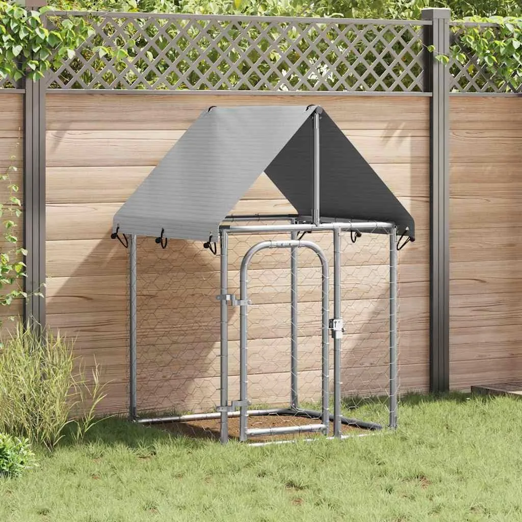 vidaXL Gabbia per Cani da Esterno con Tetto 100x100x150 cm - immagine 2