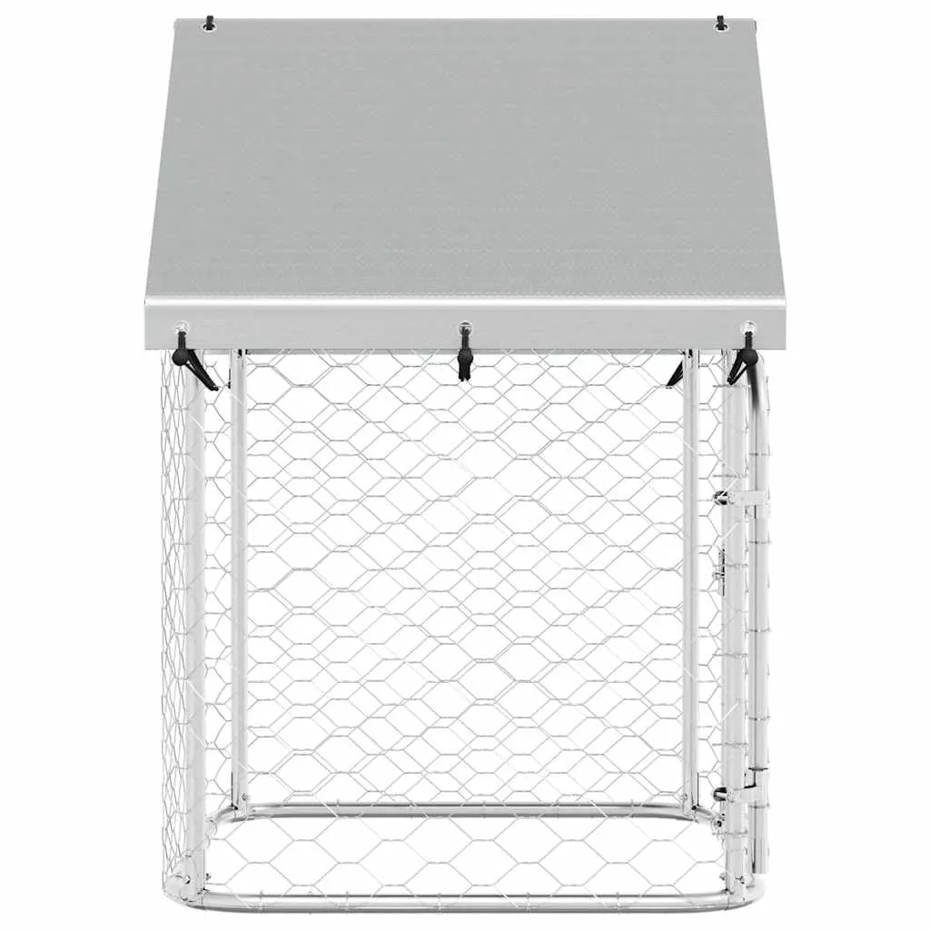 vidaXL Gabbia per Cani da Esterno con Tetto 100x100x150 cm - immagine 6