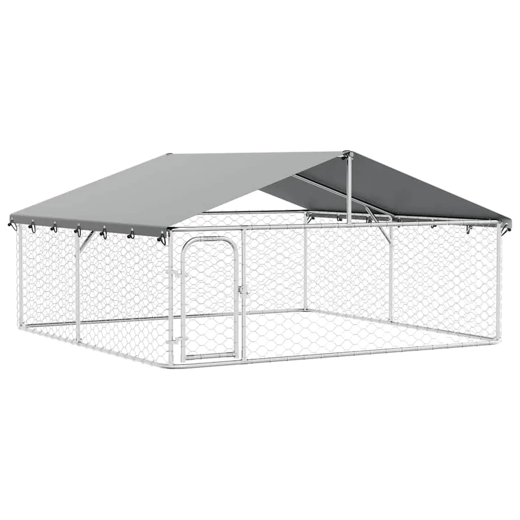 vidaXL Gabbia per Cani da Esterno con Tetto 300x300x150 cm - immagine 1
