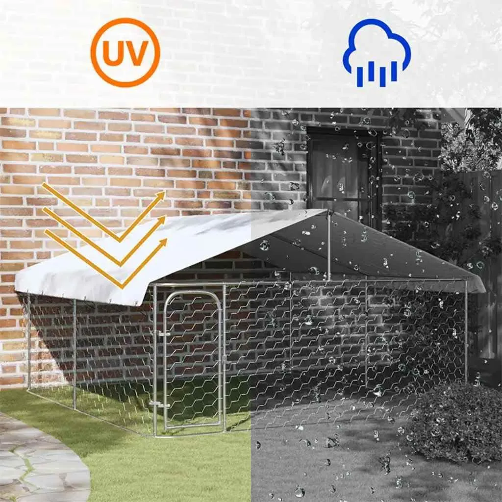vidaXL Gabbia per Cani da Esterno con Tetto 300x300x150 cm - immagine 5