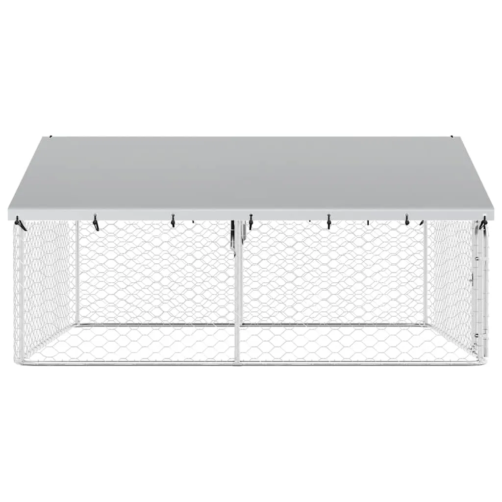 vidaXL Gabbia per Cani da Esterno con Tetto 300x300x150 cm - immagine 6