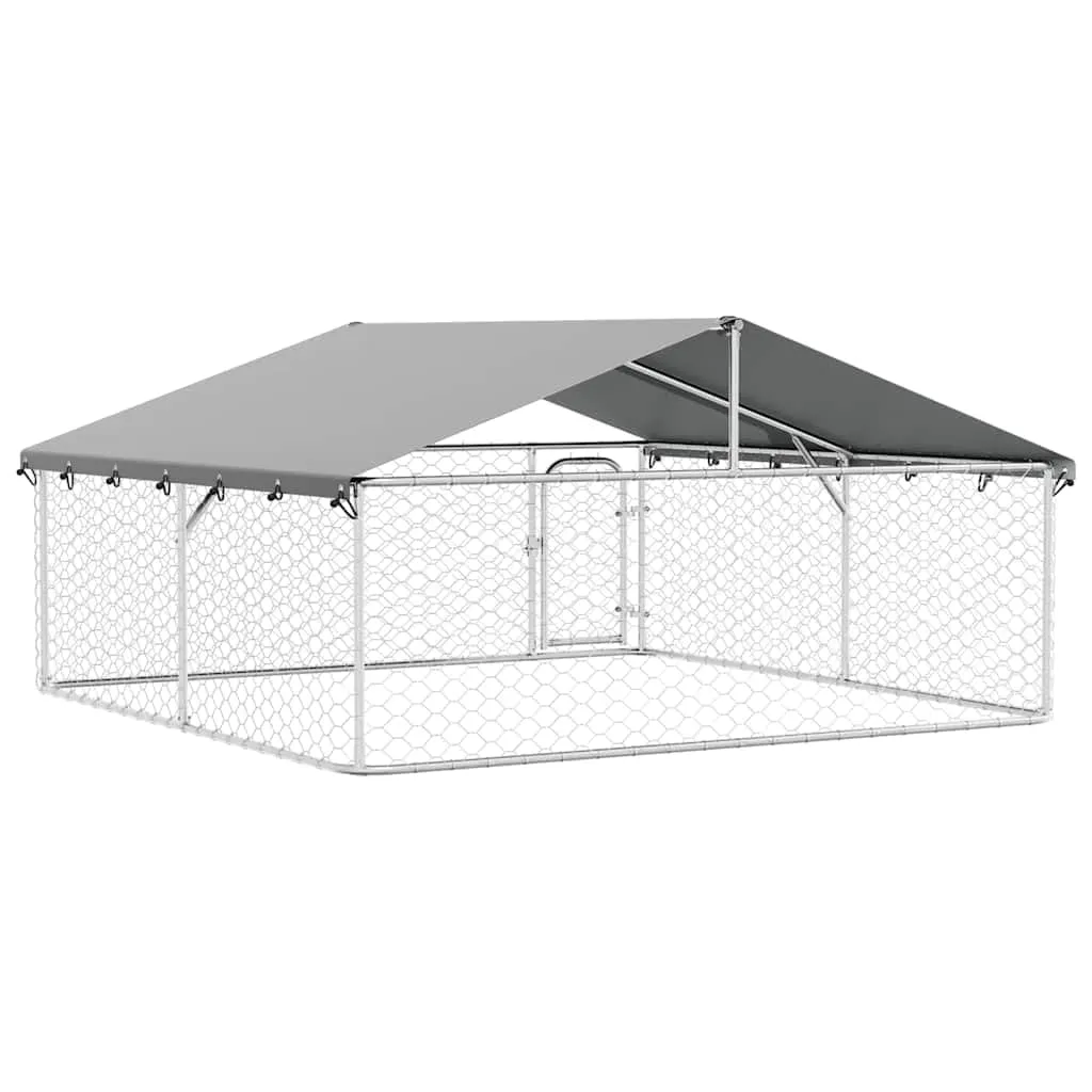 vidaXL Gabbia per Cani da Esterno con Tetto 300x300x150 cm - immagine 7