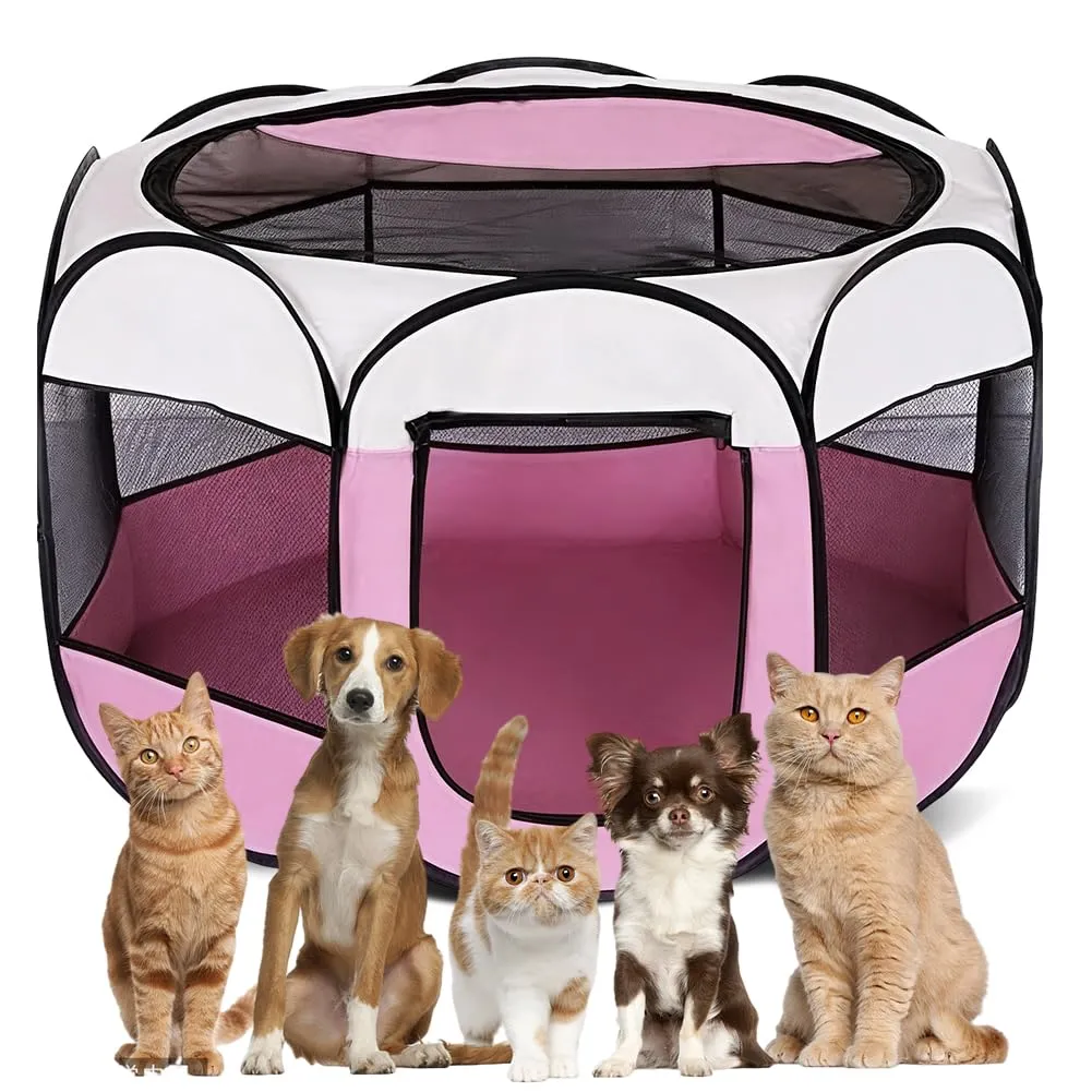 Wapasezyar Recinto Pieghevole per Cuccioli, Cani, Gatti e Piccoli Animali, 74x74x43cm - immagine 1