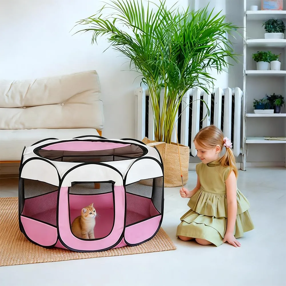 Wapasezyar Recinto Pieghevole per Cuccioli, Cani, Gatti e Piccoli Animali, 74x74x43cm - immagine 5