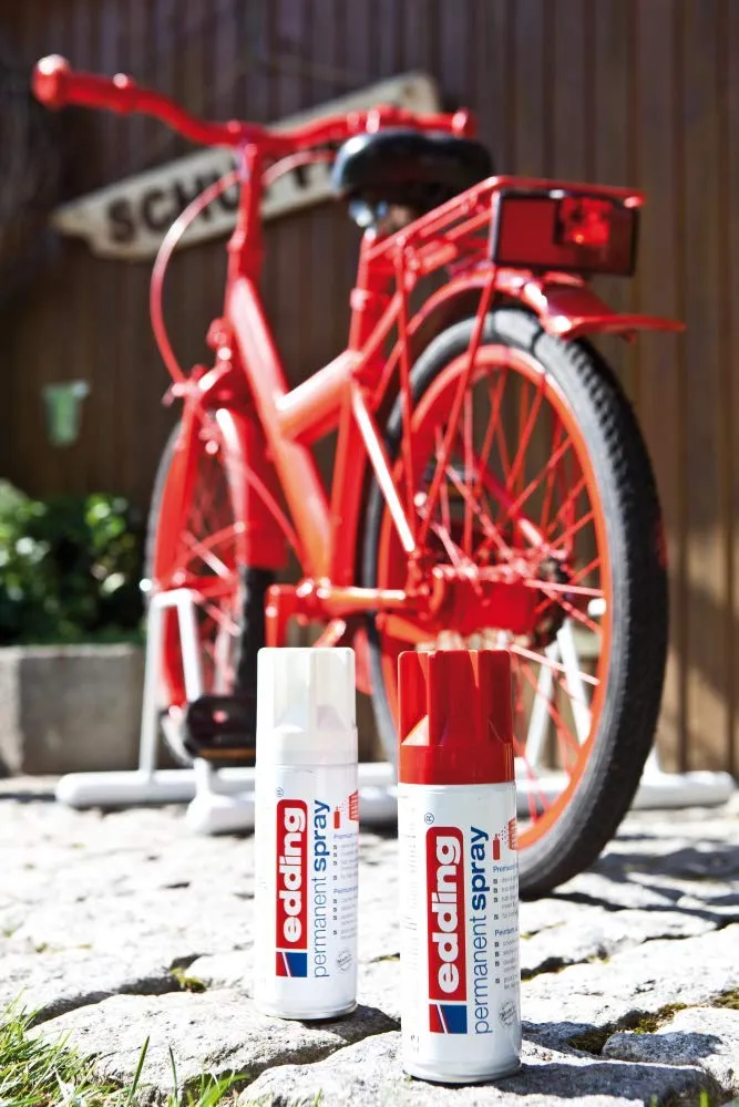 edding 5200 Spray Permanente, Rosso Traffico Lucido, 200 ml, Vernice Acrilica Premium - immagine 4