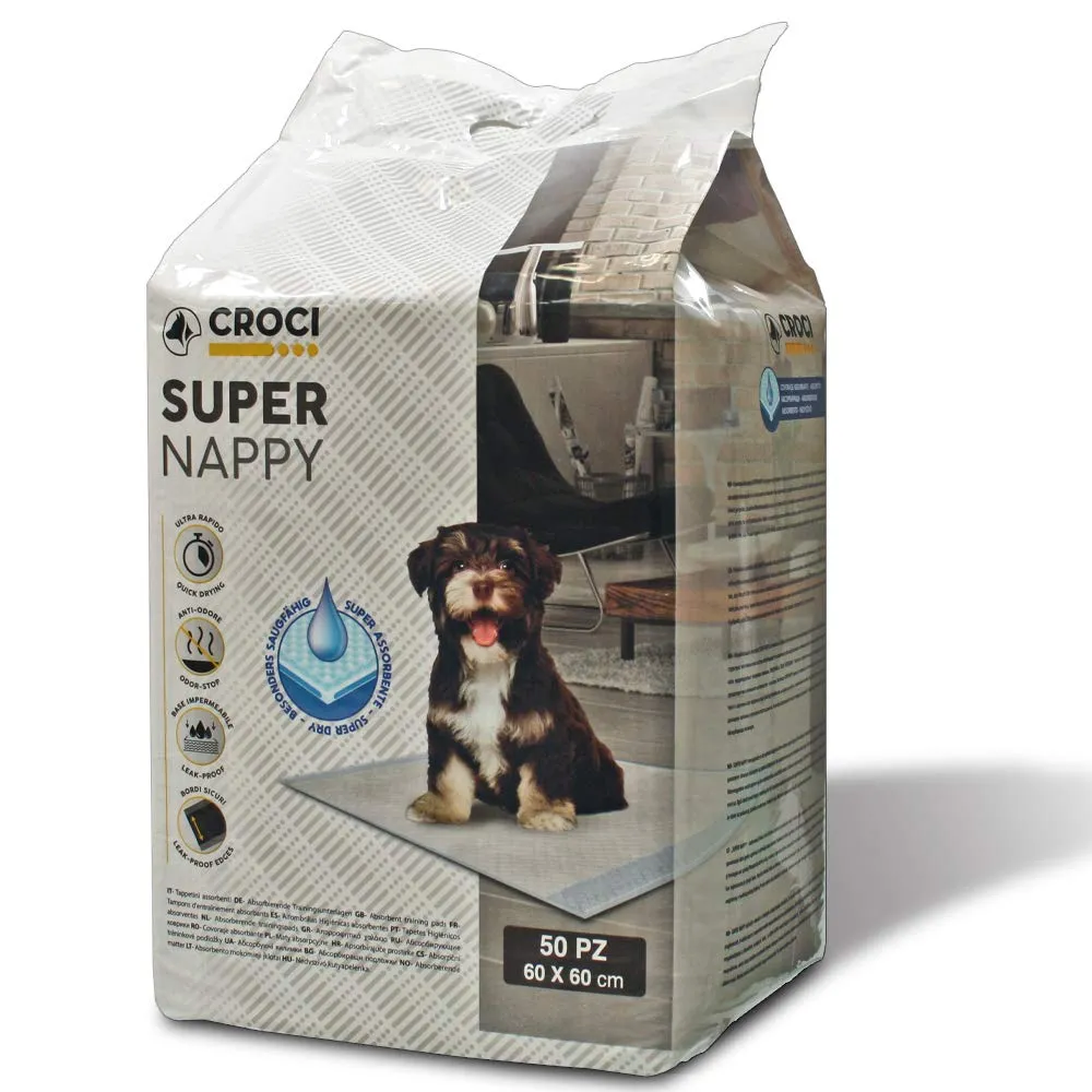Croci Super Nappy Tappetini Igienici per Cani 60x60 cm 50 pz - immagine 1