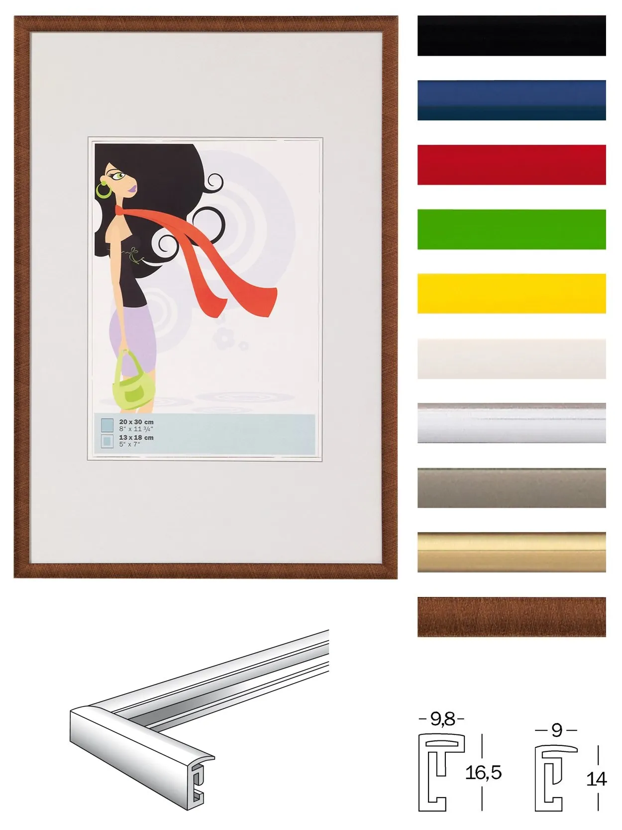 walther design New Lifestyle Plastic Frame, Acciaio, 40 x 60 cm, KV460D - immagine 3