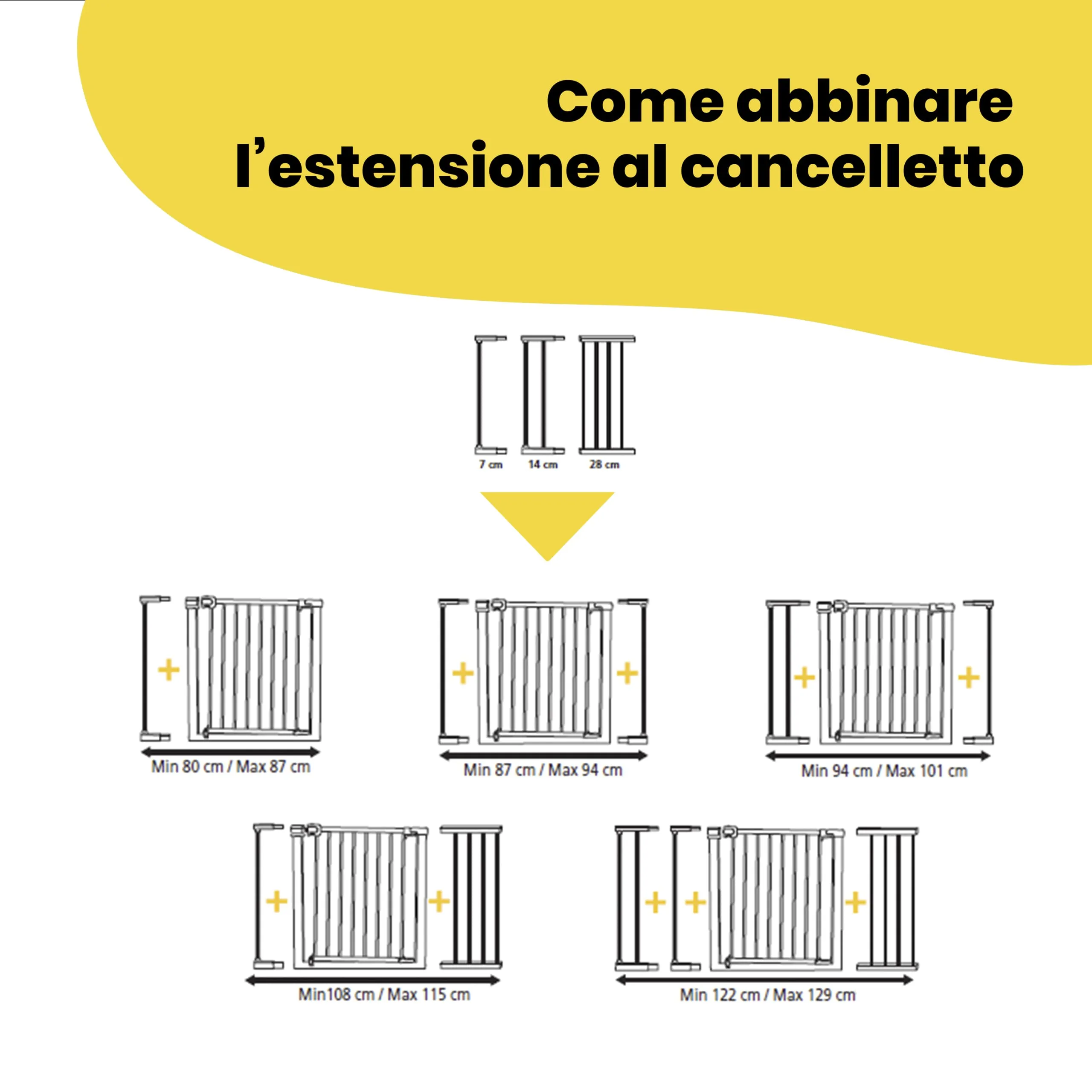 Safety 1st Estensione Cancelletto Sicurezza Bambini per Easy Close Metal, Auto Close e Flat Step, Bianco, 7 cm - immagine 5