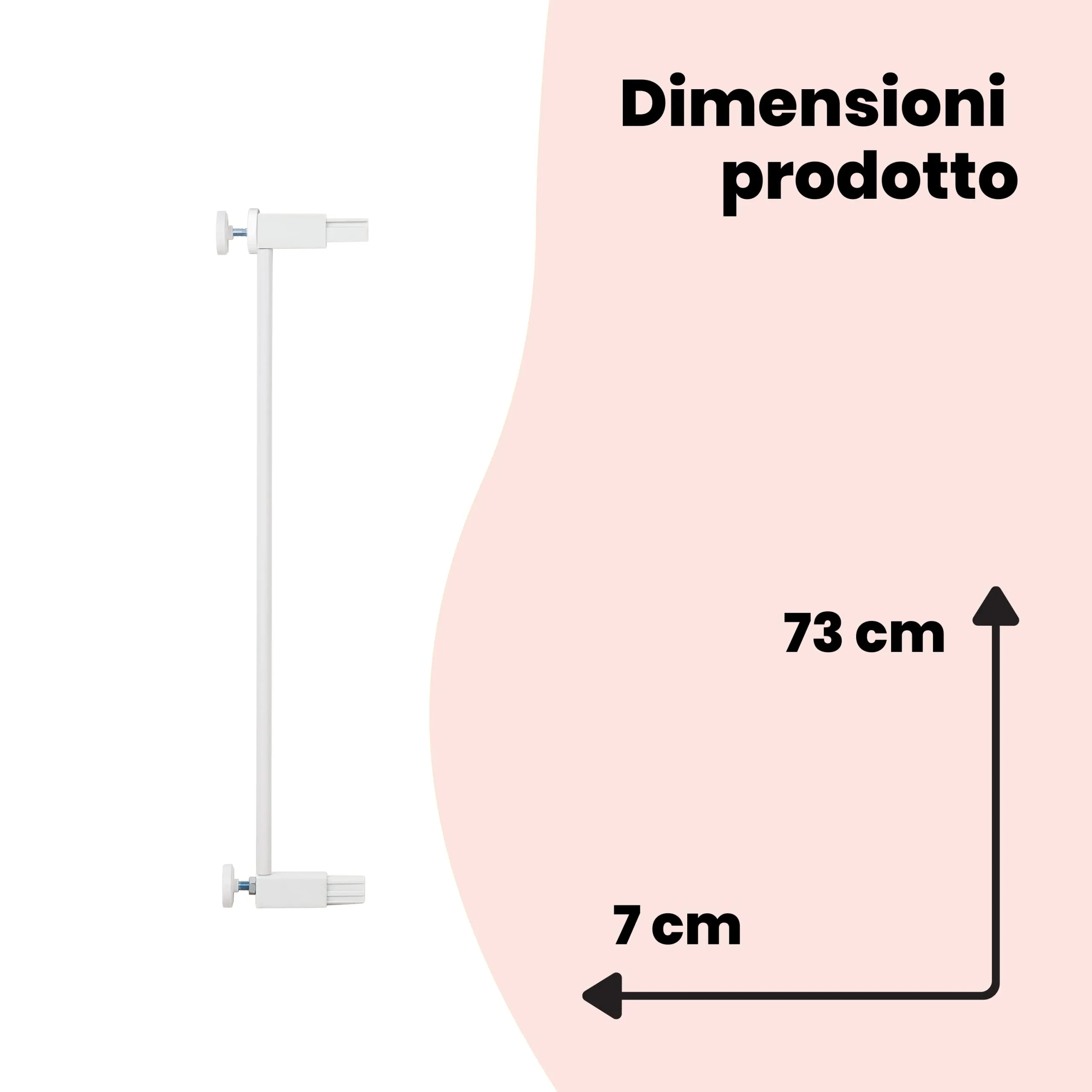 Safety 1st Estensione Cancelletto Sicurezza Bambini per Easy Close Metal, Auto Close e Flat Step, Bianco, 7 cm - immagine 6