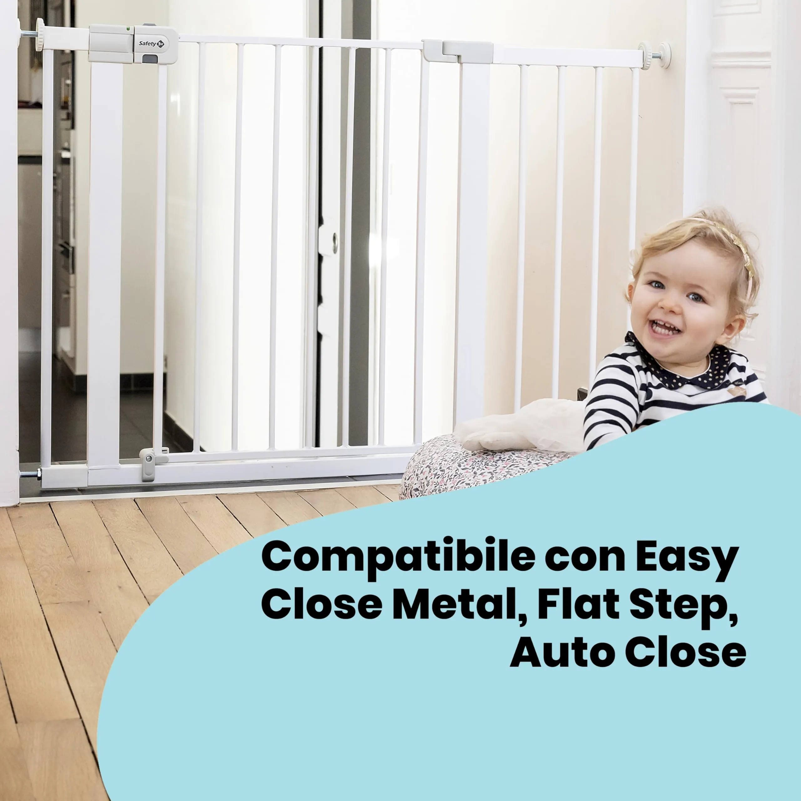 Safety 1st Estensione del cancello per bambini, 28 cm, Bianco metallizzato - immagine 2