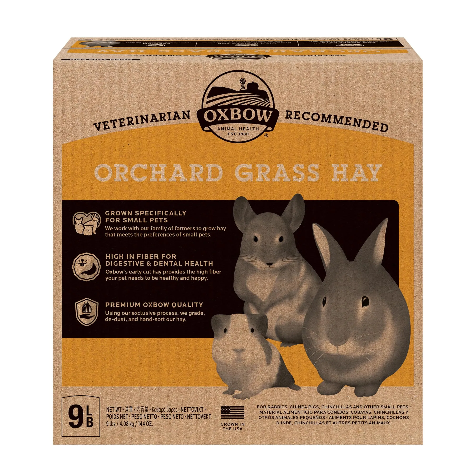 Oxbow Orchard Grass Petlife Fieno per piccoli animali, 4,05 Kg - immagine 1