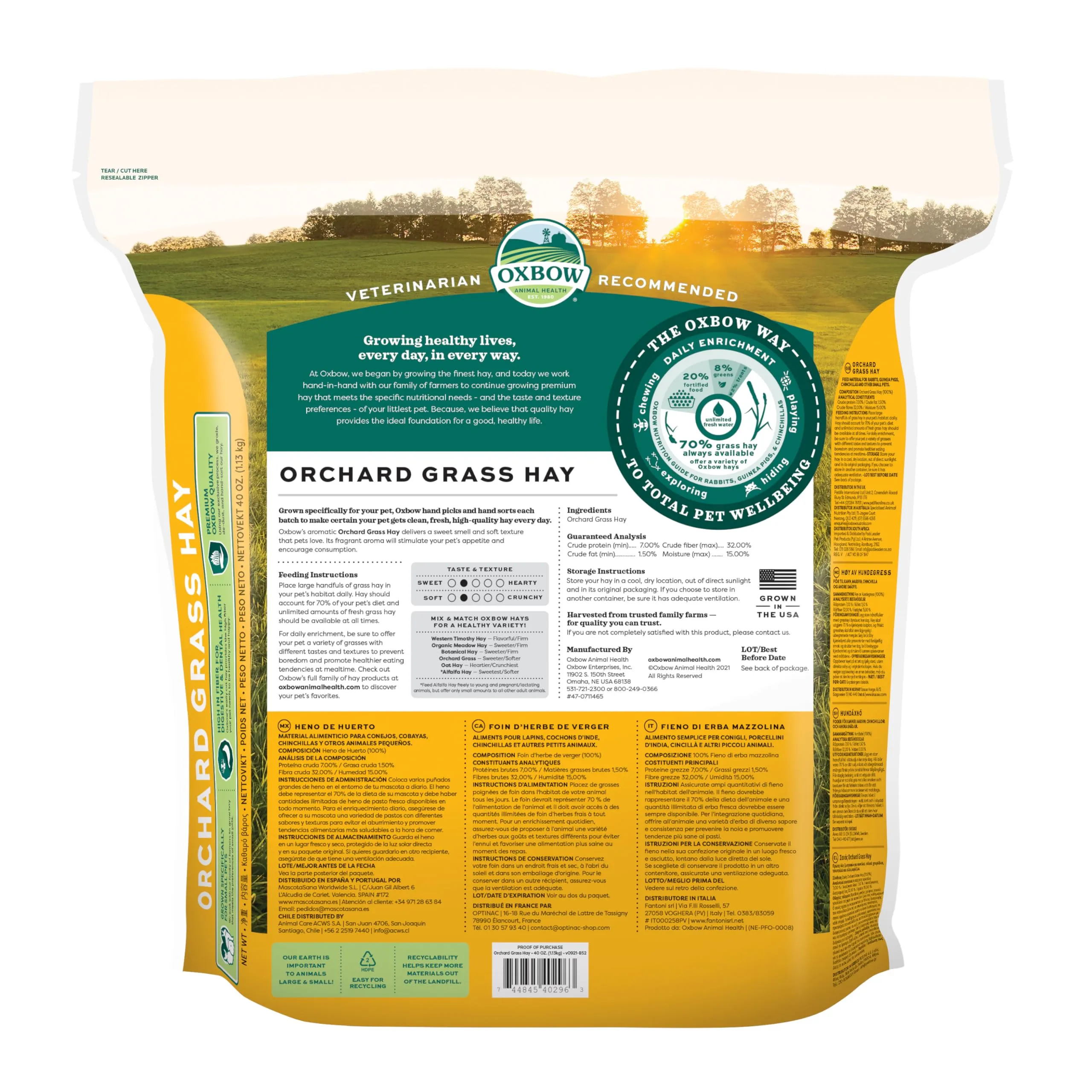 Oxbow Orchard Grass Fieno per piccoli animali, 1130 g - immagine 2