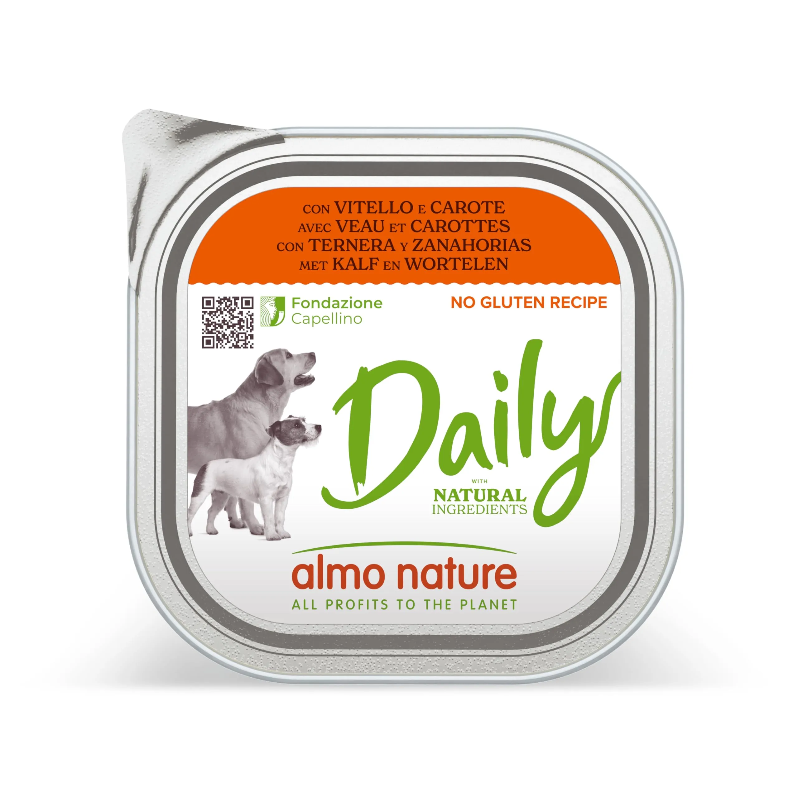 Almo Nature Daily Alimento Umido per Cani Adulti con Vitello e Carote - 300g, Confezione da 9 - immagine 4