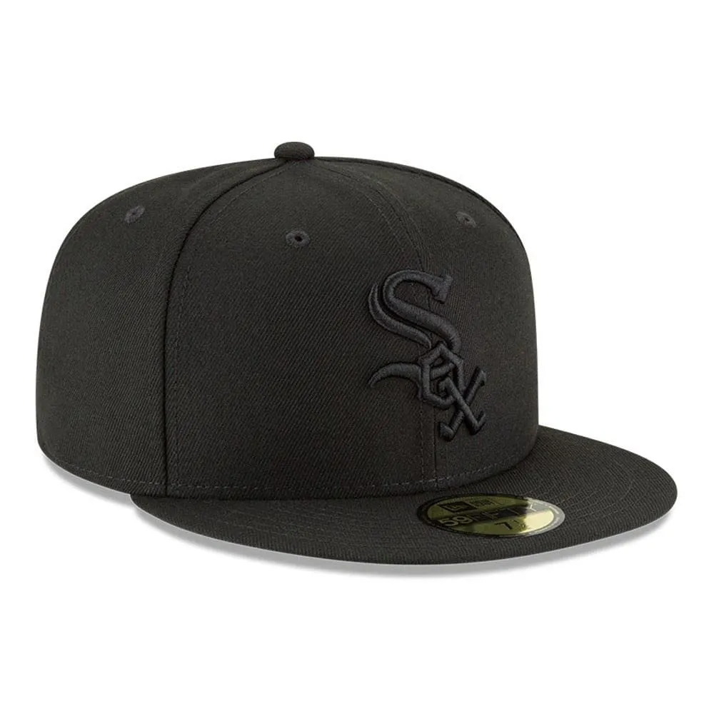 New Era Chicago White Sox 59Fifty Basecap MLB Black On Black - 7 1/8 (57cm) - immagine 2