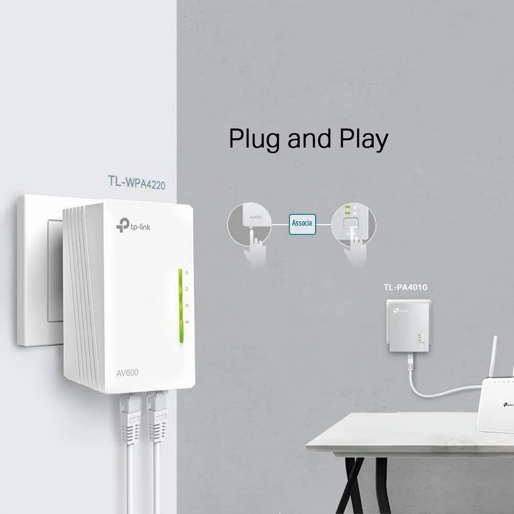 TP-Link TL-WPA4220 TKIT Powerline Kit AV600 WiFi 300Mbps Homeplug AV2 (3 Pezzi) - immagine 4