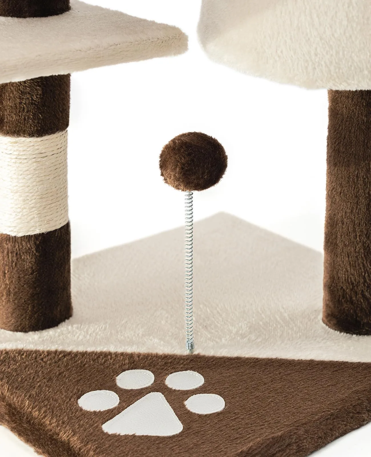 lionto Tiragraffi con Grotta e Colonne, 4 Livelli, 112 cm, Marrone/Beige - immagine 3